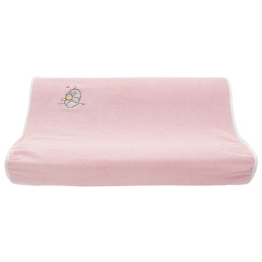 Funda rosa para el colchón cambiador de bebé