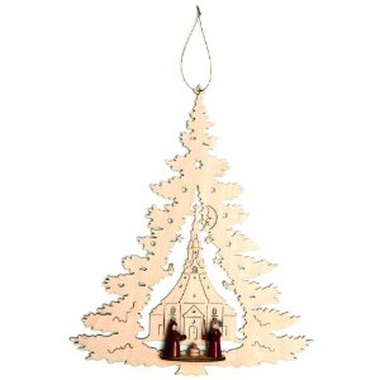 Adorno navideño: Belén de madera