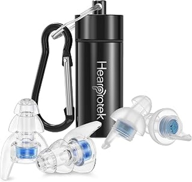 Hearprotek Tapones para Oídos Conciertos Alta Fidelidad, Reducción de Ruido 20 dB, Protección Auditiva para Músicos, DJ, Festival y Música en Vivo, Tapones Reutilizables (Azul)