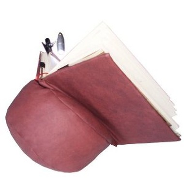 Almohadón de lectura granate para libro (semipiel)