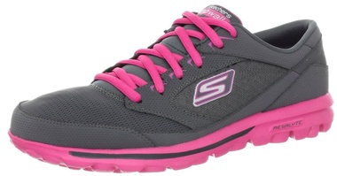 Skechers GO Walk Baby en gris y rosa