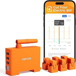 Meross EM06P Contador Inteligente Trifásico, Medidor de Energía Wi-Fi 6 Canales para Paneles Solares, Fotovoltaico, Home Assistant, Cero Inyección, Monitoreo en Tiempo Real, Cloud Gratuito