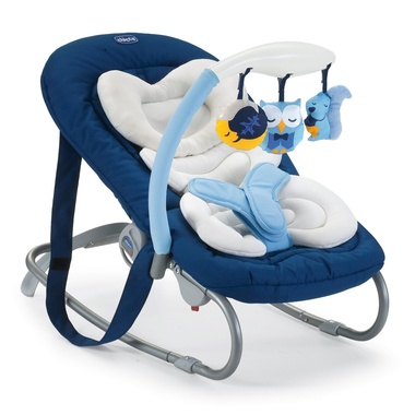 Mecedora para bebé en azul marino con móvil de Chicco