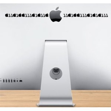 Vinilos Decorativos Código Binario Apple Mac, Ipad y Mac Mini 