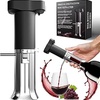 ZONSUSE Decantador de Vino Eléctrico, Aireador de Vino 3-en-1, Vertedor Antigoteo con Aguja, Sistema de Preservación de Vino, Conserva Vino 10+ Días, Regalo Ideal para Amantes del Vino (Negro Plata)