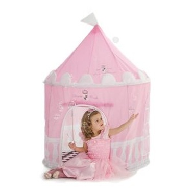 Tienda con forma de castillo de princesa rosa