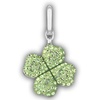 Charm trébol de cuatro ojas con cristal verde