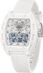 Relojes de mujer para mujer Relojes rectangulares únicos para mujer Relojes deportivos analógicos digitales con alarma cronómetro resistente al agua Señal horaria 12/24H Iluminación Reloj de