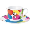 Taza y plato de café (200 ml)  Snoopy lunares