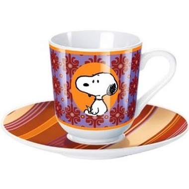 Taza y plato de café (100 ml)  Snoopy motivo papel pintado