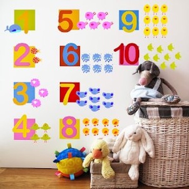 Vinilo decorativo infantil "Aprende a contar"