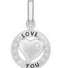 Charm "Love you" con corazón de forma reconda