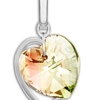 Charm doble corazón con cristal Aurora Boreal
