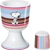 Huevero y salero de Snoopy con franjas