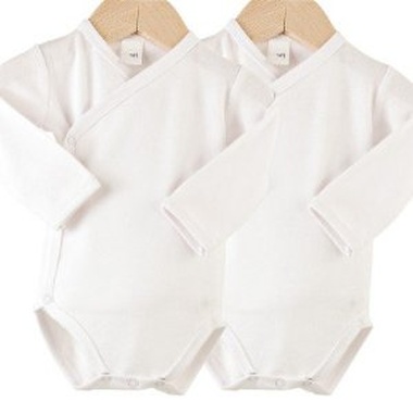 Body para bebé Kinousses blancos (lote de 2)