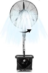 Ventilador nebulizador con tanque de agua de 42 L, ventilador portátil para exteriores para patio y piscina, 3 ajustes de velocidad, ruedas de 360° para una fácil movilidad, ideal para refrigeración