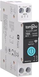 Interruptor Medidor Energia, 16A DIY Interruptor Inteligente Compatible con Alexa, Google Home, Interruptor WiFi con Control de Voz, Control Remoto y Función de Tiempo, TUYA App y Smart Life
