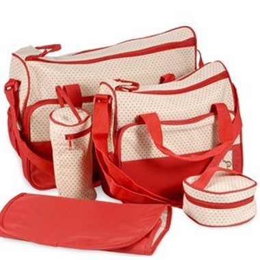 Set de 5 bolsos para bebé en rojo