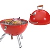 Barbacoa con tapa en forma de bola, color rojo