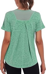 Camiseta Deporte Mujer Cuello Redondo con Malla