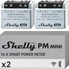 Shelly PM Mini Gen3 – Medidor de Consumo Inteligente WiFi y Bluetooth, 1 Canal 16 A, Control Remoto App iOS, Android, Compatible con Alexa y Google Home, No Hub Requerido (paquete de 2)