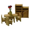 Comedor de madera para casa de muñecas (7 piezas)