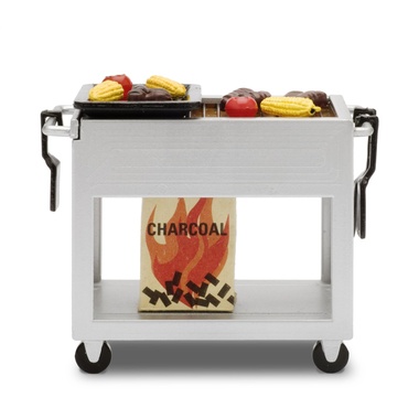 Set de barbacoa para casa de muñecas