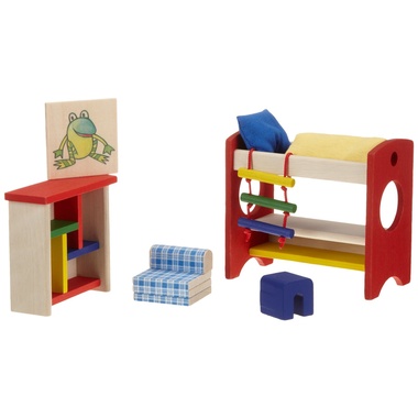 Muebles de dormitorio infantil para casa de muñecas