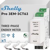 Shelly Pro 3EM-3CT63 - Medidor De Enérgia Mongofásico, Trifásico, Montaje Carril DIN, Pinzas Ampermétricas Incluidas, Salida De Pulsos, Control Remoto Por App, Medición Sistem Fotovoltaico