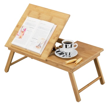 Bandeja para la cama con atril de lectura (bambú)
