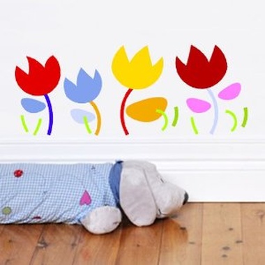 Vinilo decorativo infantil "Tulipanes"