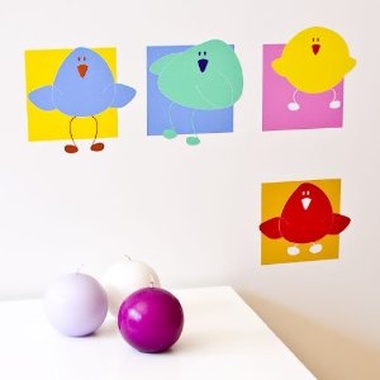 Vinilo decorativo infantil "Cuatro pájaros"