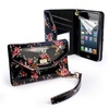 Funda / Cartera de tela laminada negra para iPhone 5