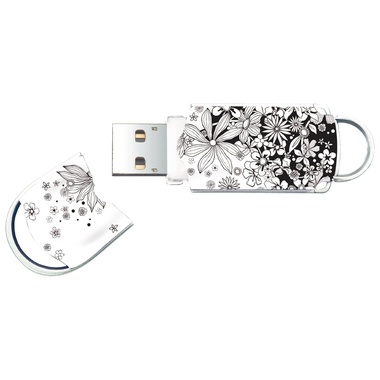 Pen drive 4GB motivo floral b/n