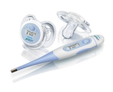 Juego de termómetro digital, chupete termómetro y chupete ventilado 