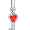 Charm en forma de llave con corazón rojo