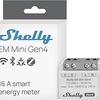 Shelly EM Mini Gen4 – Medidor de consumo eléctrico Matter, Wi-Fi y Zigbee, 1 canal - 16 A 240 VAC, Contador de potencia inalàmbrico, Amperímetro y Voltímetro, Almacenamiento de datos en aplicación