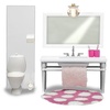 Cuarto de baño miniatura para casa de muñecas blanco