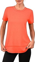 Camiseta Deportiva Mujer Slim Fit Camisetas de Manga Corta Ropa Deporte Secado Rápido para Yoga Running Fitness