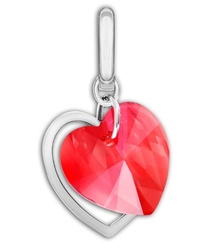 Charms doble corazón rojo