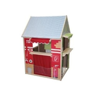 Tienda de campaña de madera y tela